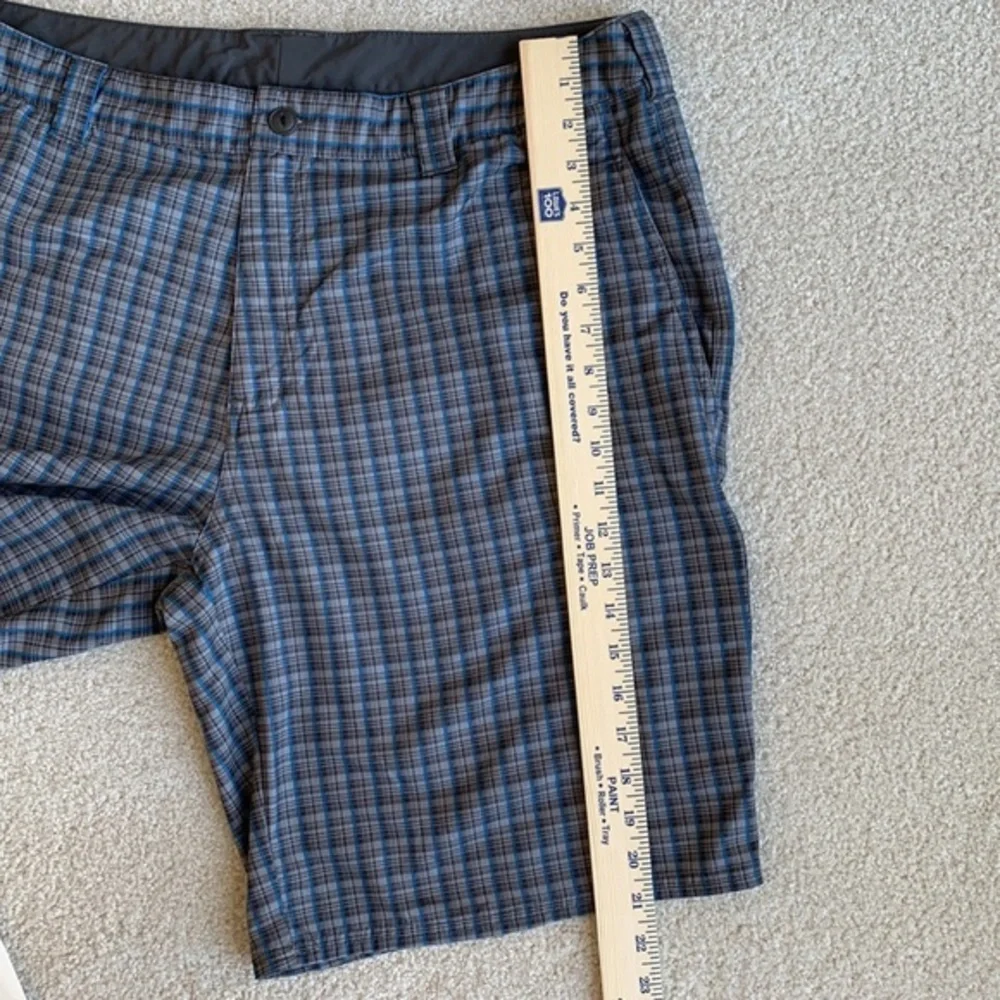North Face‎ Chino Blue Plaid Outdoors Swim Hiking Polyester Shorts Mens Size 38